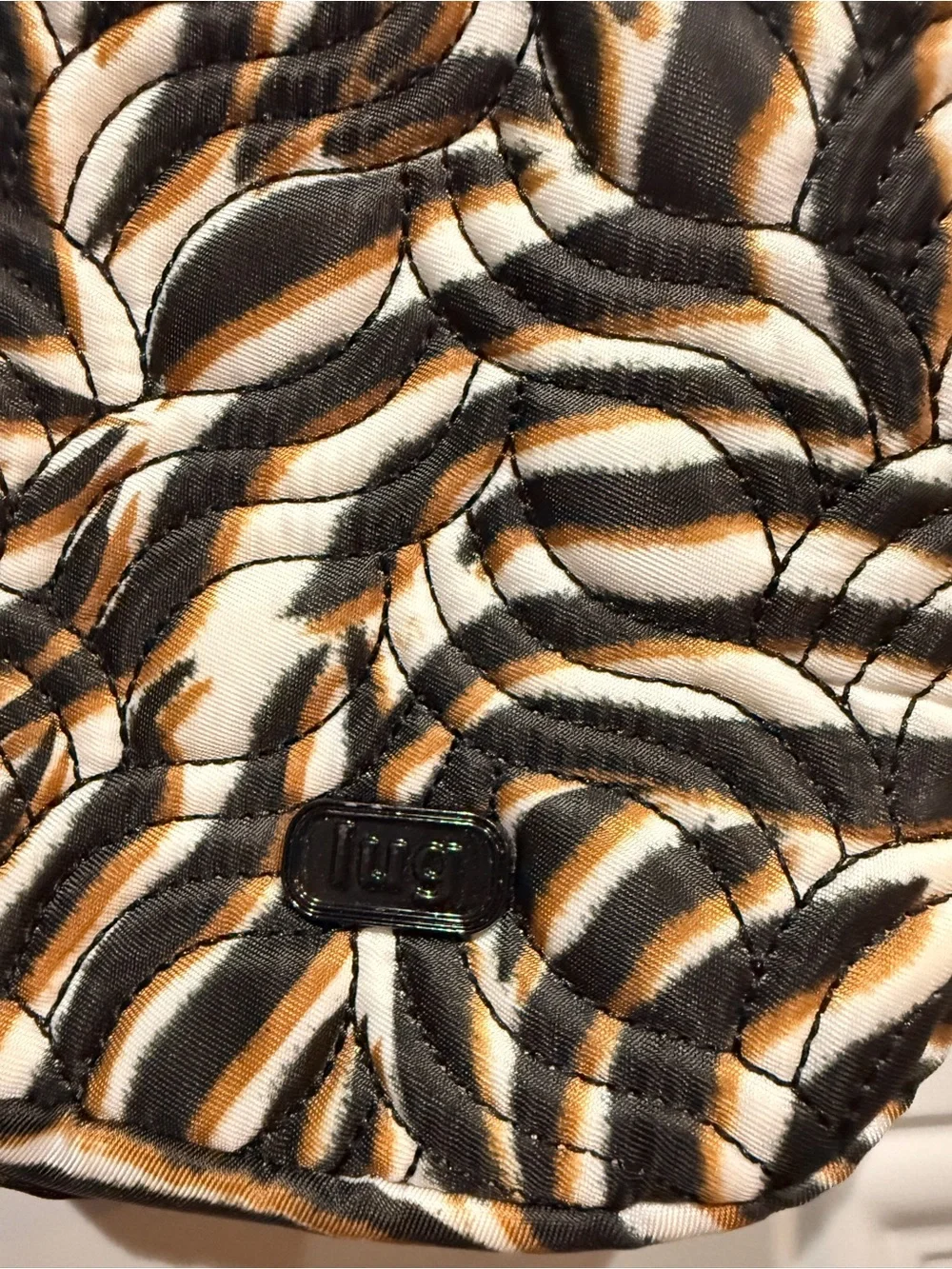 LUG Zebra-Print Crossbody Bag - Black & Cream